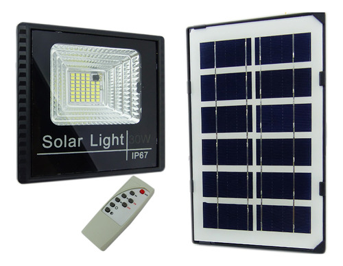 Proyector Solar Led 30 Watt 44 Led  Panel Solar Y Control