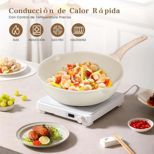 Juego De 9 Ollas Sartenes Antiadherentes Utensilios Cocina