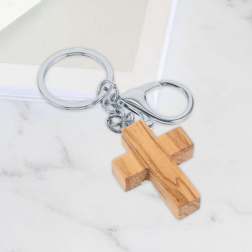 Llavero Con Forma De Cruz De Madera Para Colgar Regalos Reli