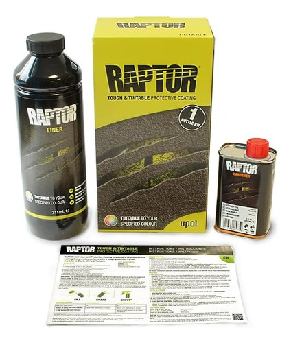 Kit De Revestimiento 2k Raptor Texturizado Tinteable 1 Lt