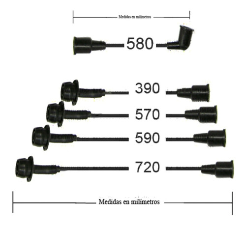 Cables De Bujia Toyota Hilux 2.0 3y Yn60/65 4wd 1984 - 1988