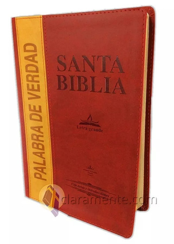 Biblia Letra 14 Puntos Rvr1960 Imitación Piel Rojo/mostaza