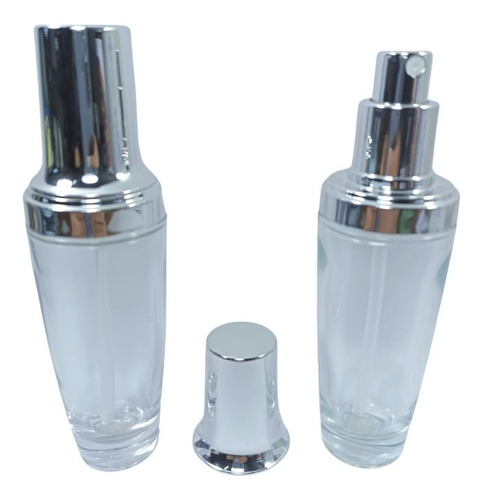 Frasco Para Perfume De 50ml Con Spray Plata (4 Unidades) 