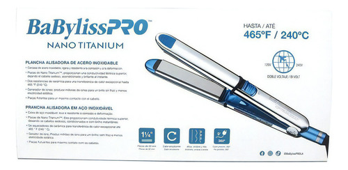 Plancha Pelo Babyliss Profesional Optima 3000 Alisado 465°f Celeste