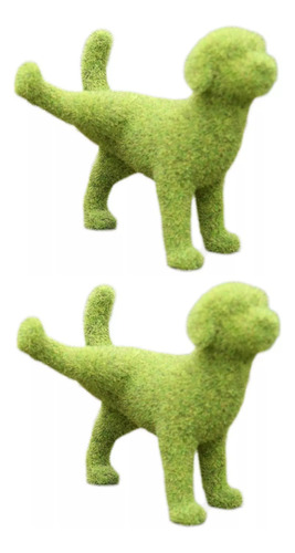 2 Esculturas Y Estatuas De Jardín Verde, Cachorro En Bandada