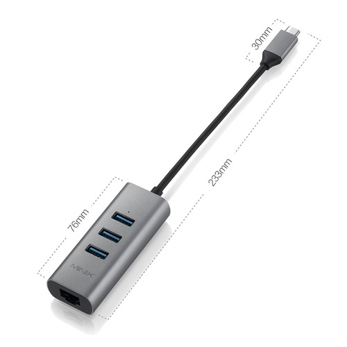 Minix Neo C-ue, De Aluminio Usb-c Y 3 Puertos Usb 3.0 Y Giga