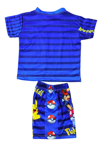 Conjunto Infantil Playera Y Short De Pokemon Pikachu