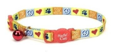 Collar Costero Paz Amor Rescate Seguridad Gato  38 Es