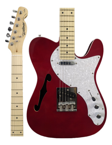 Guitarra Elétrica Semi-hollow Waldman Gte-300 Wr Wine Red Cor Wine Red ( WR ) Orientação da mão Destro