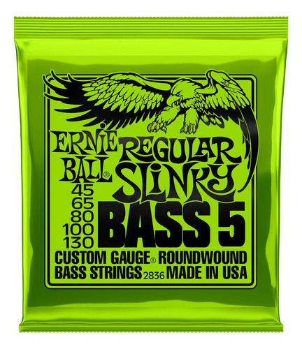 Ernie Ball Cuerdas Para Bajo 5 Cuerdas Slinky Nickel Wound 4