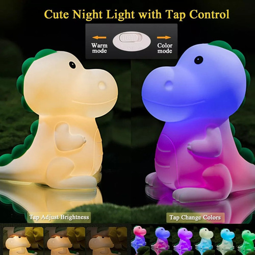 J: Jja Lámpara De Noche Con Diseño De Dinosaurio Para