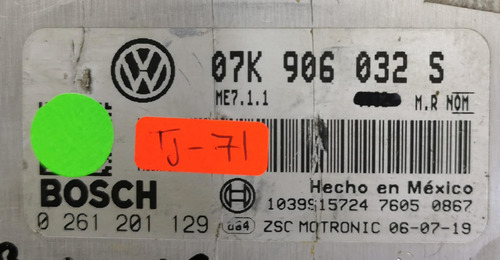 Computadora Jetta Bora 2006-2007-2008 2.5l 07k906032s Libre (Usado)