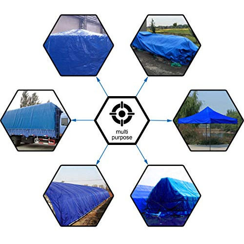 Blue Poly Tarp 14 X 20 Pies, Cubierta Protectora Multiu...