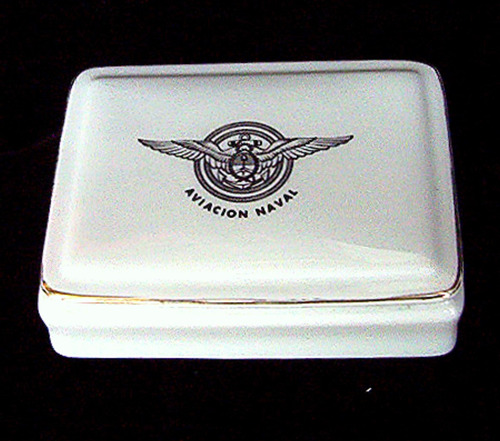 Caja Porcelana Verbano Aviacion Naval Argentina De Coleccion