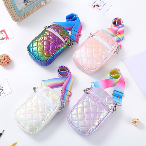 Bonita Cartera Bandolera Para Niña A La Moda Con Cinta Color