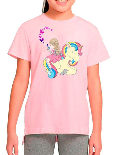 Polera Estampada 100%algodón Niña Unicornio Bebe Exclusivo01