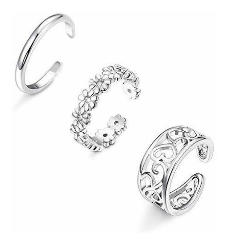 Anillo Para Pie - 3 Pcs Sterling Silver Toe Rings For Women 