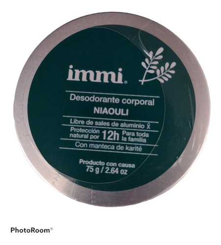 Desodorante Immi Niaouli Libre Aluminio Y Triclosan Vegano