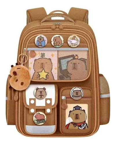 Linda Mochila Escolar Capibara Para Estudiantes