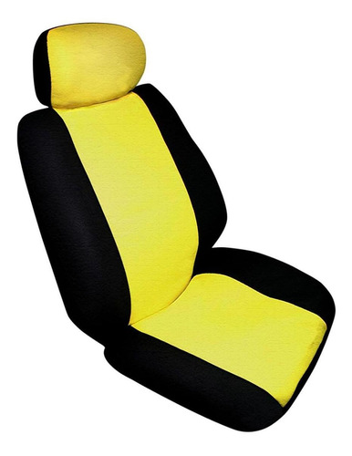 Forro Asiento Autos Jg 6 Pz Amarillo-negro Cuerina 141031