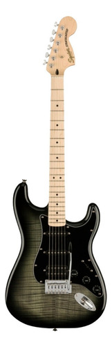 Guitarra eléctrica Squier by Fender Affinity Series Stratocaster FMT HSS de álamo black burst brillante con diapasón de arce