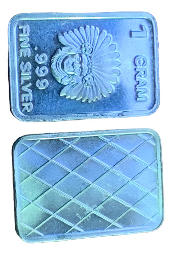 Robmar-lingote N°3 De 1 Gramo Plata Pura 24k-1 Cacique Indio