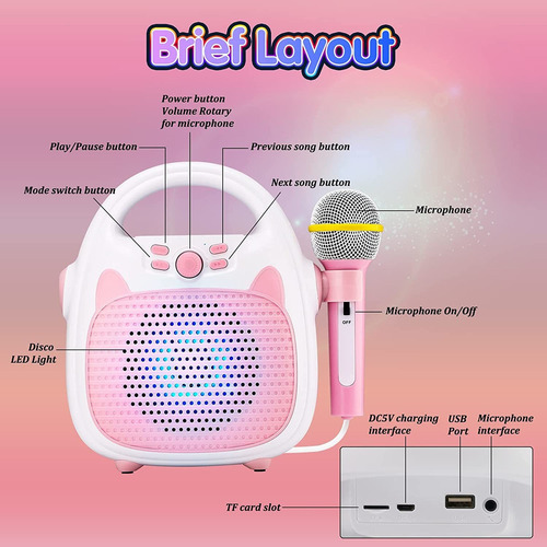 Máquina De Canto Con Micrófono Portátil For Niños