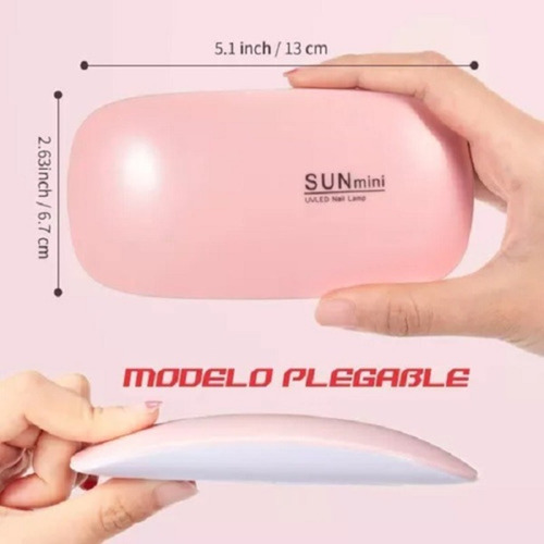Mini Lámpara Sun Uv Led Color Rosado