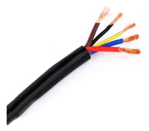 Cable Envainado Redondo Tipo Taller 5 X 1.5 Mm X Metro Cubierta Negro