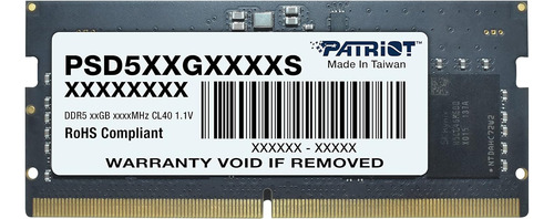 Serie Patriot Signature Line Ddr5 De 16 Gb (1 X 16 Gb) 4800