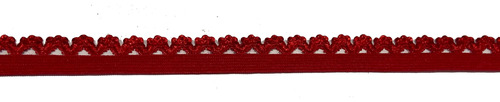 Elástico De Bretel Para Lencería Picot 15mm/8mm Rojo X 20m
