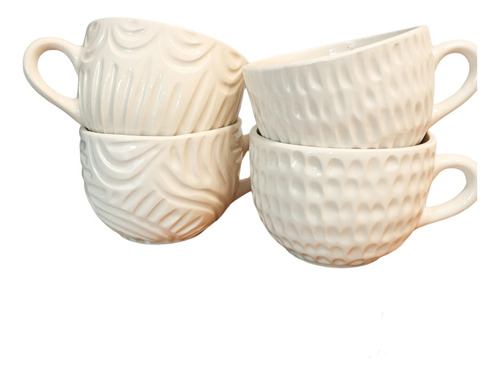 Taza Tazon De Ceramica Con Diseño Grande Artesanal 