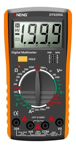 Multitester Multímetro Tester Digital Lcd Dt9205a