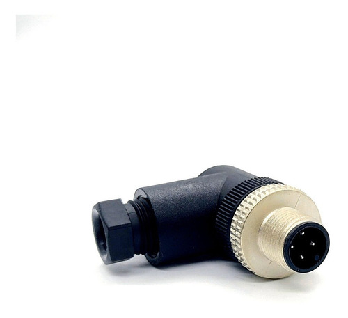 Conector M12 Codo Macho 4 Polos Pg7