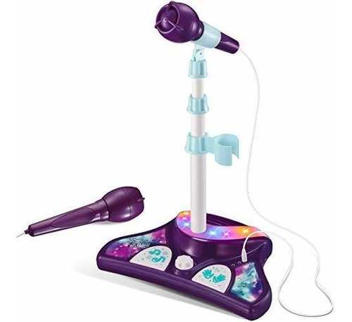 L P Niños Karaoke Machine Con 2 Micrófonos Y Soporte Ajusta