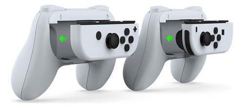 2 Grips Joy-con Fundas Porta Controles Nintendo Switch Blanco