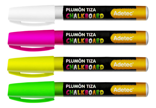 Set De 4 Plumón Tiza Líquida Adetec 4 Colores