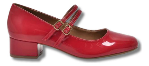 Sapato Feminino Via Marte Mary Jane Com Salto Bloco E Tiras