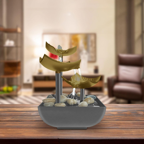 Fonte De Mesa De 3 Camadas Fonte De Água Decoração Bronze