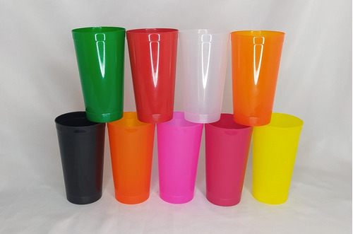 Vasos Plásticos 16onz Tipo Licorero  Colores Variados 