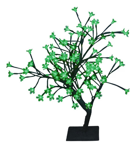 Arbol De Navidad Bonsai Luminoso Led Verde Flor Cerezo