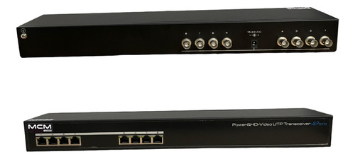 Power Balun 8 Canais De Video Hd Com Alimentação + Cor Preto