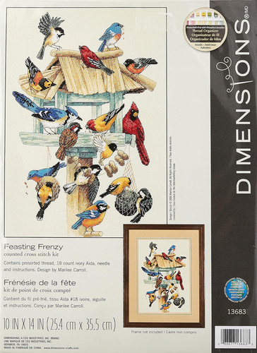 Dimensions Feasting Frenzy Birds Kit De Punto De Cruz, 18 Co