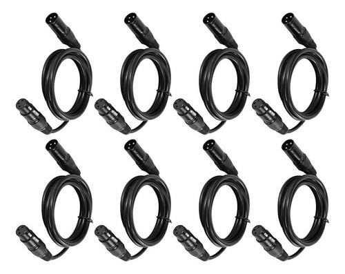 Cable Rca Xlr 1m Negro Para Micrófono Y Luz Dj 8pzs