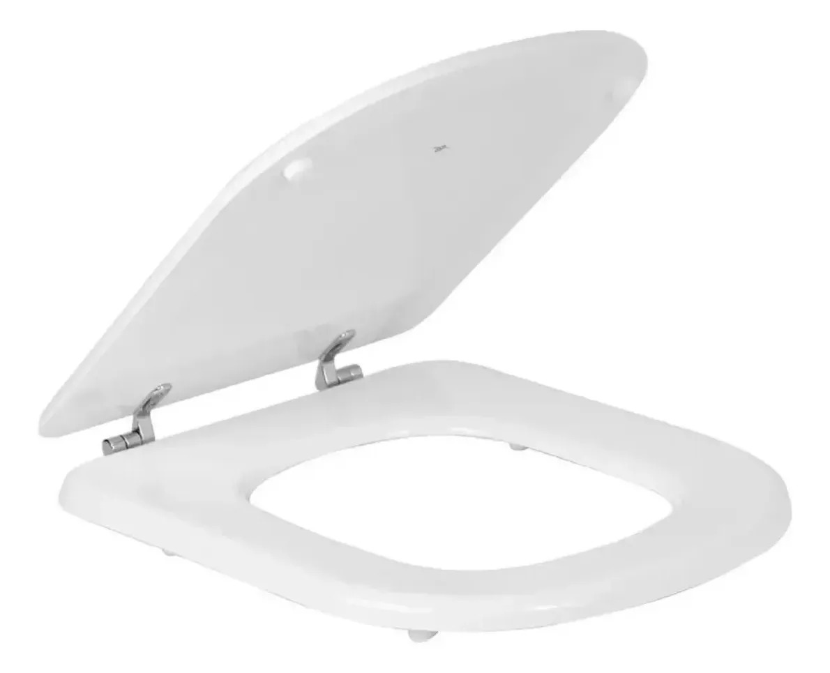 Asiento Tapa Inodoro Pesada Herraje Cromo Color Blanco