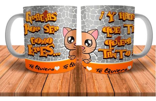 Tazas Cerámica Dia Enamorados Gatos Parejas