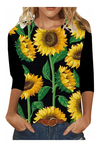 Blusas de girasoles para mujer new arrivals