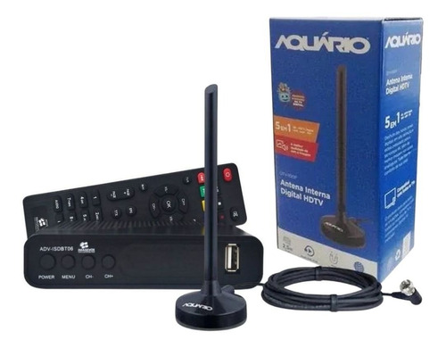 Kit Antena Hdtv Interna Com Conversor Digital Terrestre