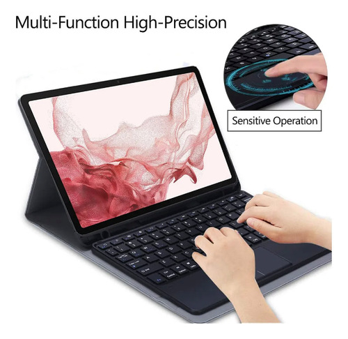 Funda Teclado Para S7 S8 Galaxy Tab 11 Touchpad Inalambrica Negro
