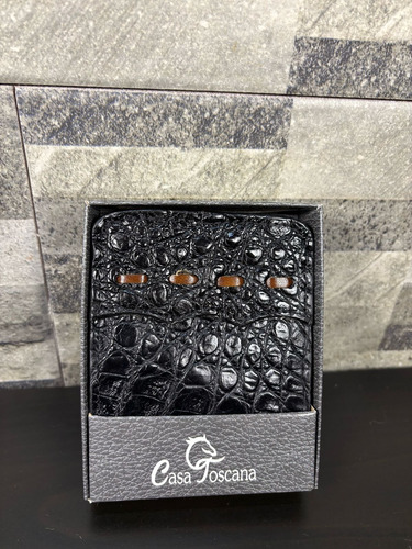 Cartera Piel Exótica Original Cocodrilo Negra